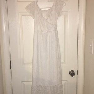 White Lace Maternity Dress